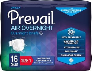 PREVAIL AIR™Overnight Adult Briefs Size 1 / Medium (NGX-012)