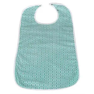 Brolly Sheets Waterproof Adult Bib - Large - Green Squares