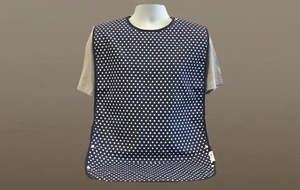 Brolly Sheets Waterproof Patterned Bib (Blue White Polka Dot))