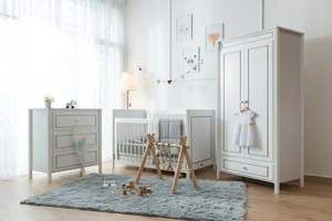 Kapai MERCURY Wooden Baby Cot Drop Side with Drawer