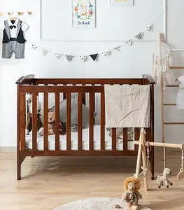 Wooden Cots: Kapai VENUS Drop Side Wooden Baby Cot - Coffee