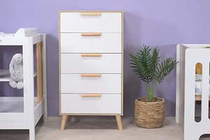 Wardrobes Dressers: Kapai Daisy Tallboy 5 drawers Chest