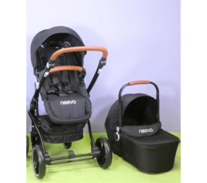3 Wheel Joggers Travel Systems: Neeva CLIO 3-Wheel Stroller + Carrycot Combo + FREE STOLLER RAIN COVER
