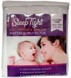 Sleep Tight Fitted & Quilted Cot Mattress Protector