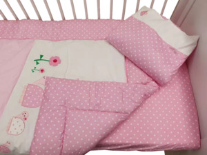 Sleep Tight Cot Bedding Set PINK TURTLE (35)