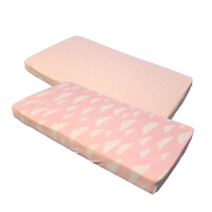 Sleep Tight Cotton Fitted Cot Sheet Pack of 2 - PINK
