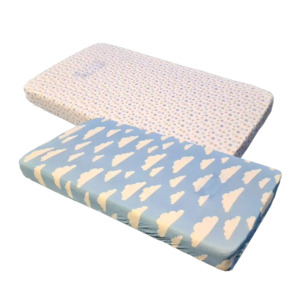 Sleep Tight Cotton Fitted Cot Sheet Pack of 2 - BLUE