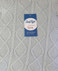 Sleep Tight Cable Knit and Wool Blanket GREY