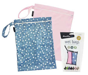 Mum2mum: Mum2Mum Wet Bags Twin Pack - HEARTS / PINK