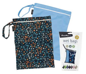 Mum2Mum Wet Bags Twin Pack - STARS/SKY BLUE