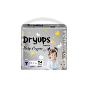 Dryups Premium Nappies Unisex  Size 7 Junior+ (17-30kg)