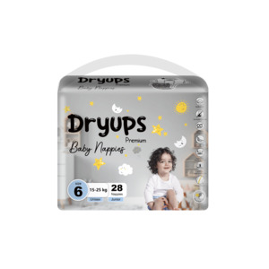 Dryups Premium Nappies Unisex Size 6 Junior (15-25kg)