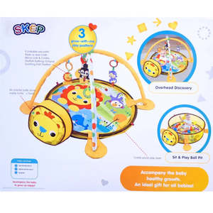 3-in-1 Baby Activity Gym Mat & Ball Pit LION - 88969