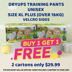 Easter Sale: Dryups Training Pants Unisex Size XL Plus (over 16kg) - Velcro sides