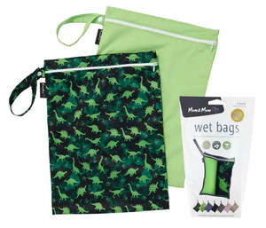 Backpacks Wet Bags: Mum2Mum Wet Bags Twin Pack - DINO / LIME