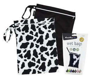 Backpacks Wet Bags: Mum2Mum Wet Bags Twin Pack - COW/BLACK
