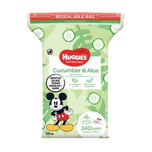 Wet Baby Wipes: Huggies Baby Wipes Cucumber & Aloe (240 Wipes)