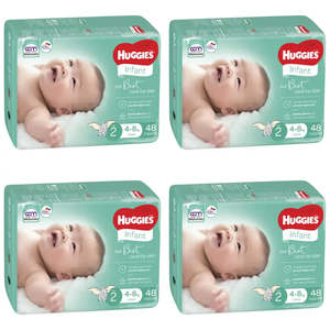 All Huggies Nappies: Huggies Infant VALUE BOX Size 2 (4-8 kg)  *SKIN PROTECT* UNISEX 192 Nappies