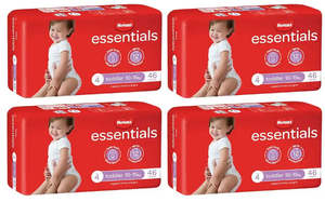 Huggies Essentials Value Box - Size 4 (10-15 kg) 184 Nappies