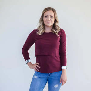 Milkbar Ava Long Sleeve Crop Tee | Mulberry *CLEARANCE*