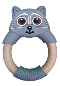 N4l: Free Kapai Kiwi Raccoon Wooden Teether Ring *CLEARANCE*