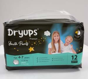 Dryups Premium Youth Disposable Pants Unisex (4-7 Years 17-30Kg ) Pack of 12 Pants