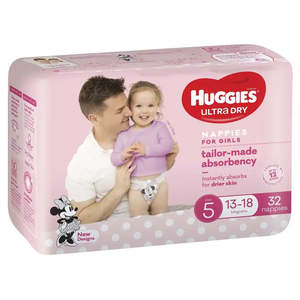 Huggies Ultra Dry - Size 5 (13-18kg) GIRLS  PACK