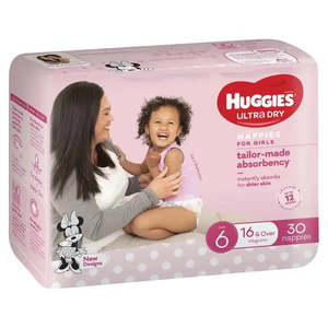 Huggies Ultra Dry - Size 6 (+16kg) GIRLS  PACK