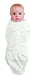 Sleeping Sleeptime: SWADDLEWRAP COTTON (Small 0-3 months) CLOUDS Grey