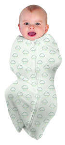 Swaddles Baby Studio: 0-3m COTTON Swaddlepouch - CLOUDS GREY