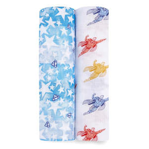 Sleeping Sleeptime: aden + anais Superman 2-pk swaddle