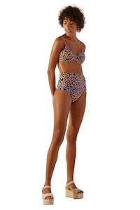 Premium Swimwear New Zealand: Two Pieces Hot Pant Leopard Reversible