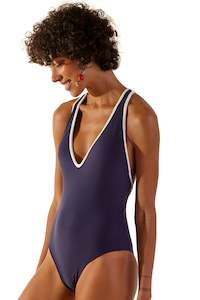 Premuim Swimsuits: One Piece Trip Navy