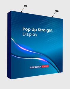 Pop Up Banner Displays: Popup Straight Backwall Kit with Clamping Lights