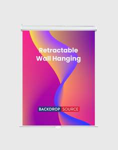 Retractable Roll Up Banner Stand: Custom Retractable Wall Hanging Backdrop with Clamps