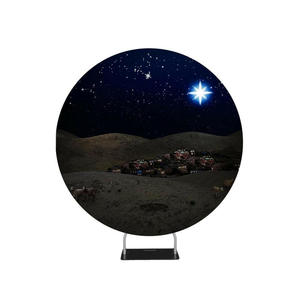 Circle Round Photo Booth Backdrop: Christmas Bethlehem Night Scene Backdrop Circle backdrop stand