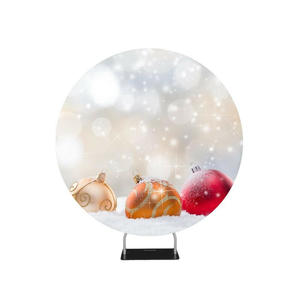 Circle Round Photo Booth Backdrop: Abstract Christmas Photography Background Circle Backdrop Stand