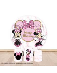 Pre Designed Round Backdrop Kits with Counter for Birthday Parties & Events