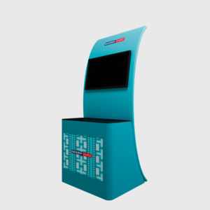 Custom Printed Counters Displays: Integrated Monitor Table Display