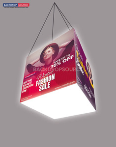Hanging Banners Displays: Backlit Cubic Hanging Banner