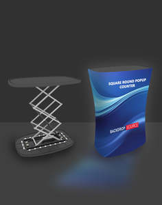 Custom Printed Counters Displays: Backlit Rounded Square Popup Counter