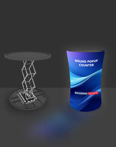 Custom Printed Counters Displays: Backlit Round Popup Counter