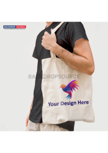 Accessories: White Canvas Cotton Tote Bag