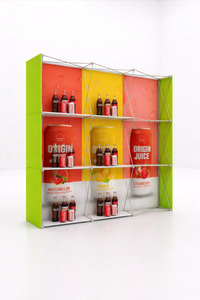 Pop Up Banner Displays: Portable Pop-Up Display Wall with Shelving (Dual-Side Print)