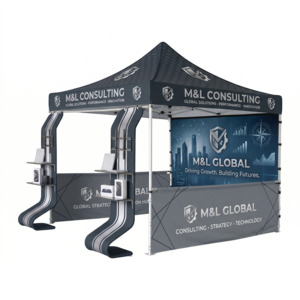 Event Marquee Gazebo: 3m x 3m Canopy Kit with Waterfall Shelves & TV Mounts