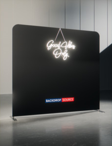 Modular Straight Tension Display with Neon Lights