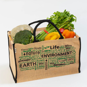 Jute Box Style Green Shopper Back to basics