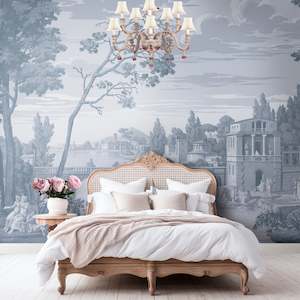 Bedroom: View of Italy Panoramic Wallpaper Mural by Back to the Wall