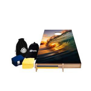 Premium Wooden Cornhole Sets: Wave Design