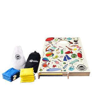 Premium Wooden Cornhole Sets: Compact Summer Design